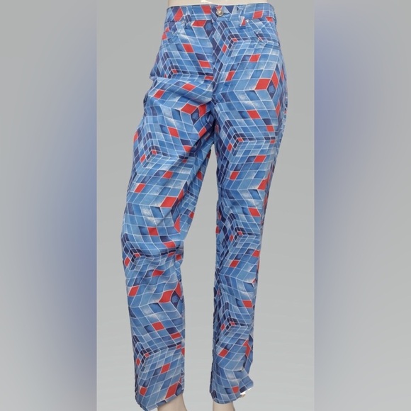 VERSACE Couture Jeans Sz 27 Vintage Geometric Print Pants Jeans  Style - Picture 1 of 13